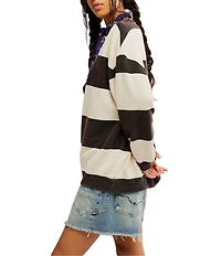 Free People Classic Stripe Crew Neck Long Sleeve Pullover