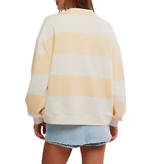 Free People Classic Stripe Crew Wide Long Sleeve Pullover