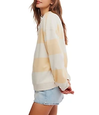 Free People Classic Stripe Crew Wide Long Sleeve Pullover