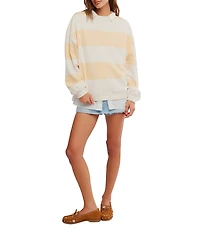 Free People Classic Stripe Crew Wide Long Sleeve Pullover