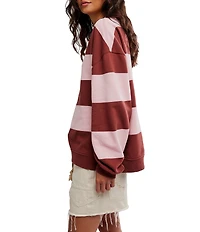 Free People Classic Stripe Crew Neck Long Sleeve Pullover