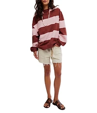 Free People Classic Stripe Crew Neck Long Sleeve Pullover