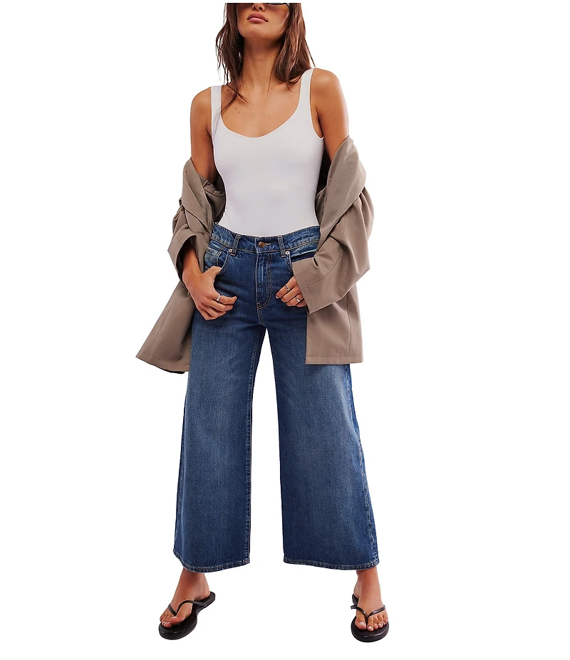 Free People Clean Lines Scoop Neck Sleeveless Bodysuit