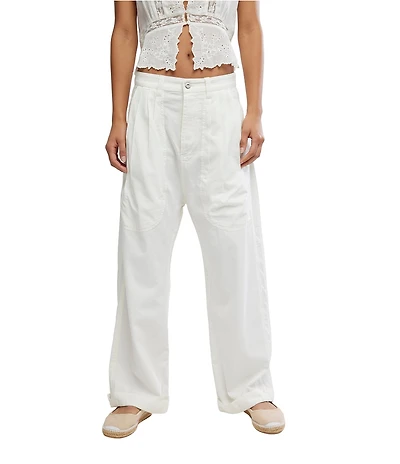 Free People Clover Dropped Low Rise Poplin Harem Trouser Pants