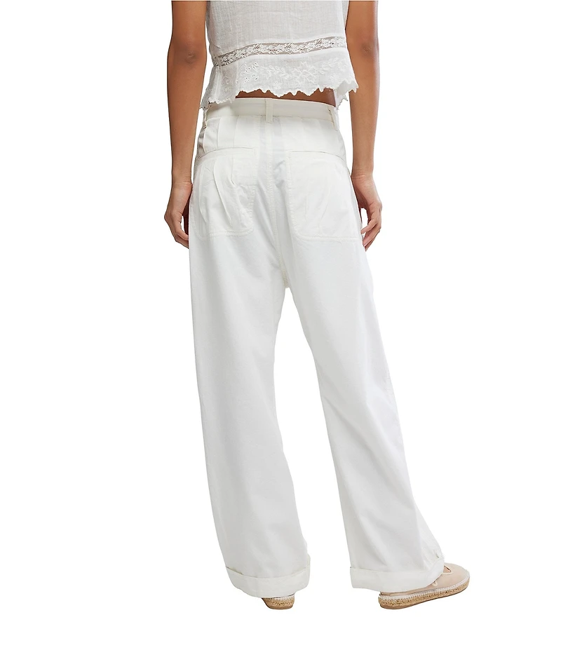 Free People Clover Dropped Low Rise Poplin Harem Trouser Pants
