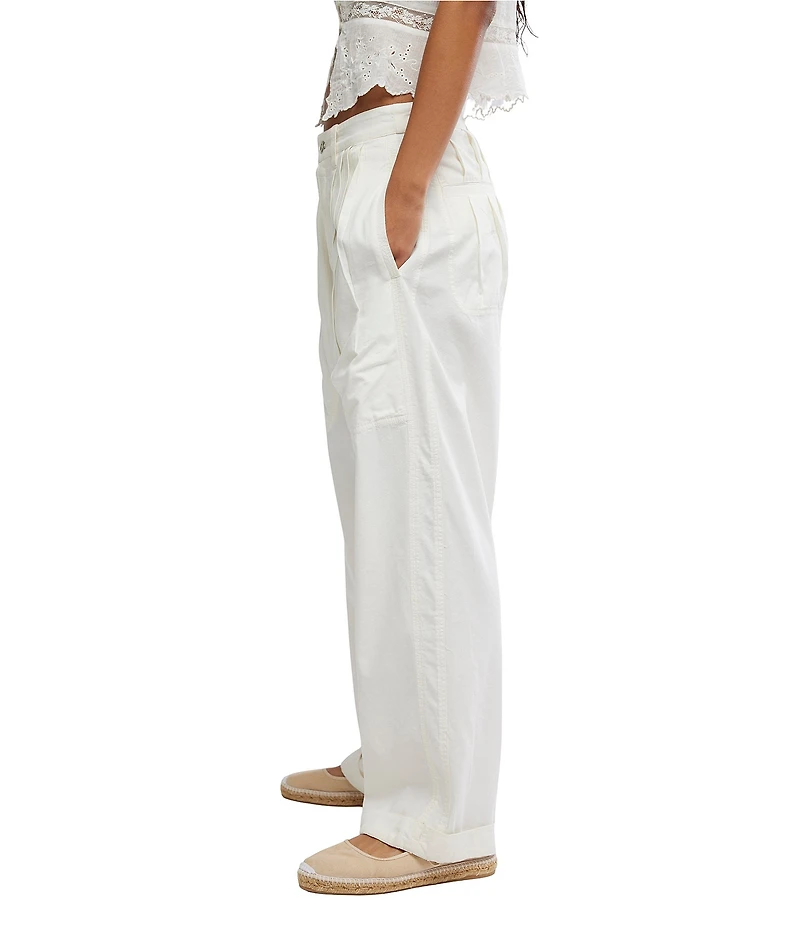 Free People Clover Dropped Low Rise Poplin Harem Trouser Pants