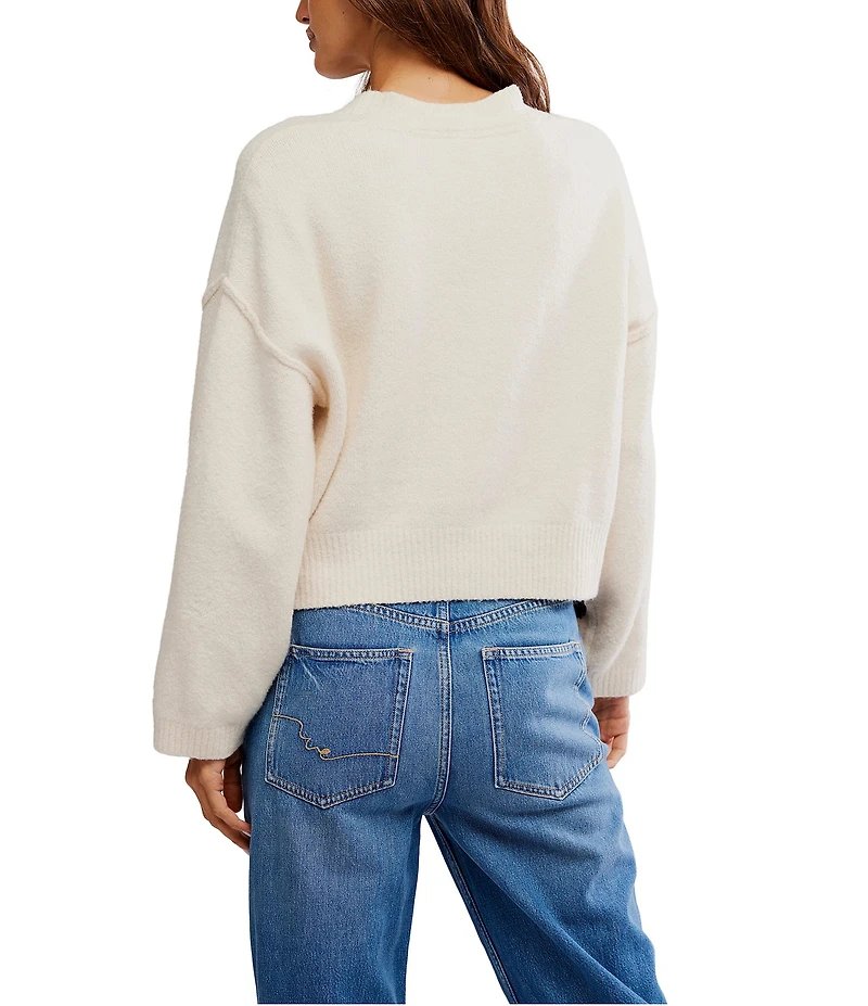 Free People Cool Of The Night V- Neck Long Sleeve Button Front Cardigan