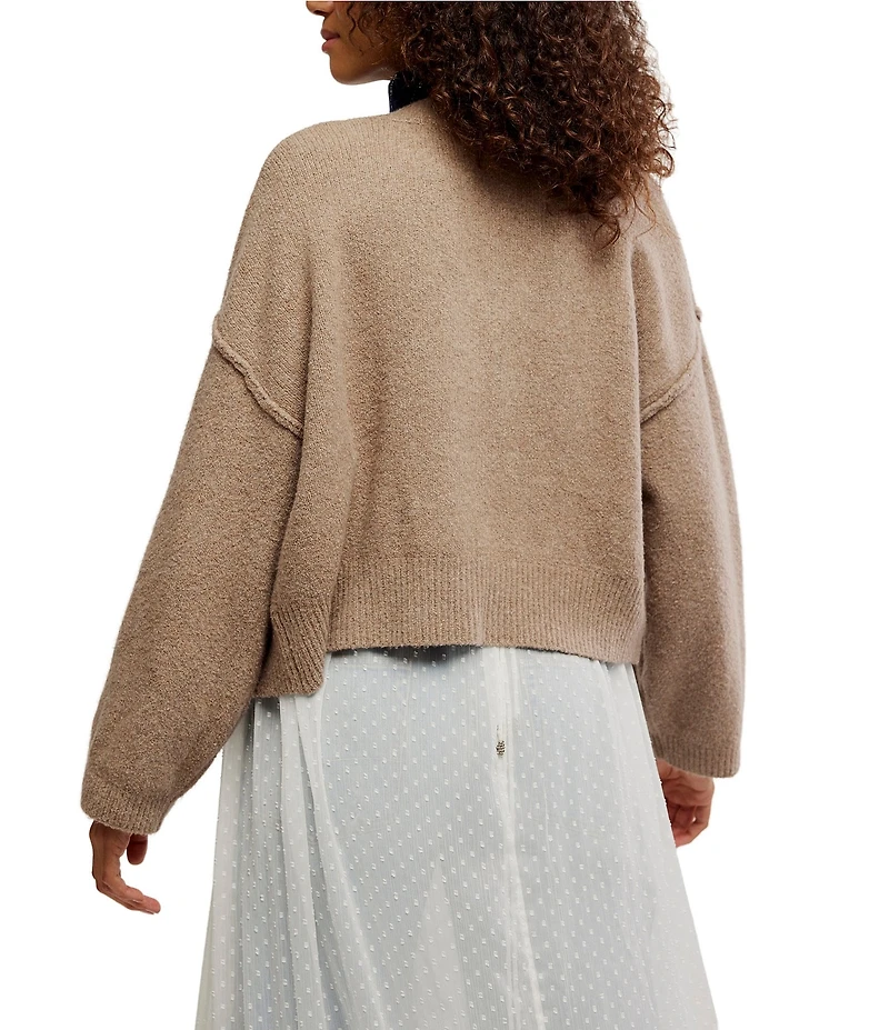 Free People Cool Of The Night V- Neck Long Sleeve Button Front Cardigan