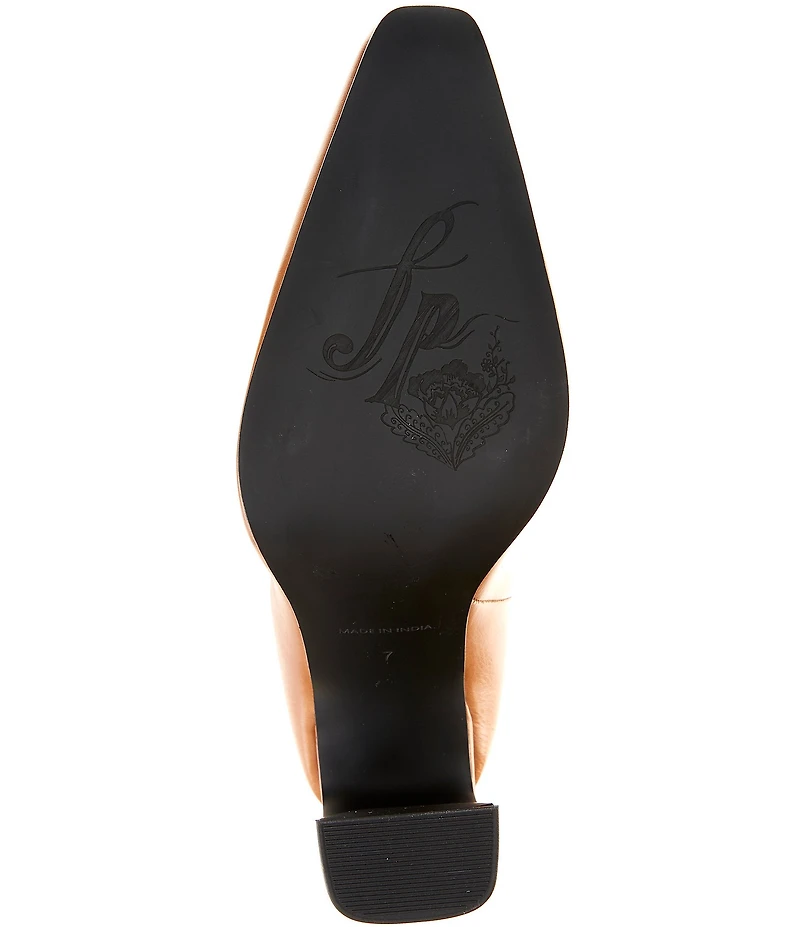 Free People Date Night Leather Banana Heel Tall Boots