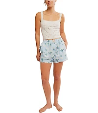Free People Day To Day Floral Woven Boxer Shorts