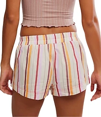 Free People Day To Day Mini Woven Striped Boxer Shorts