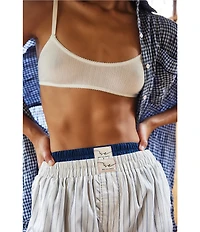 Free People Day To Day Solid Woven Boxer Shorts