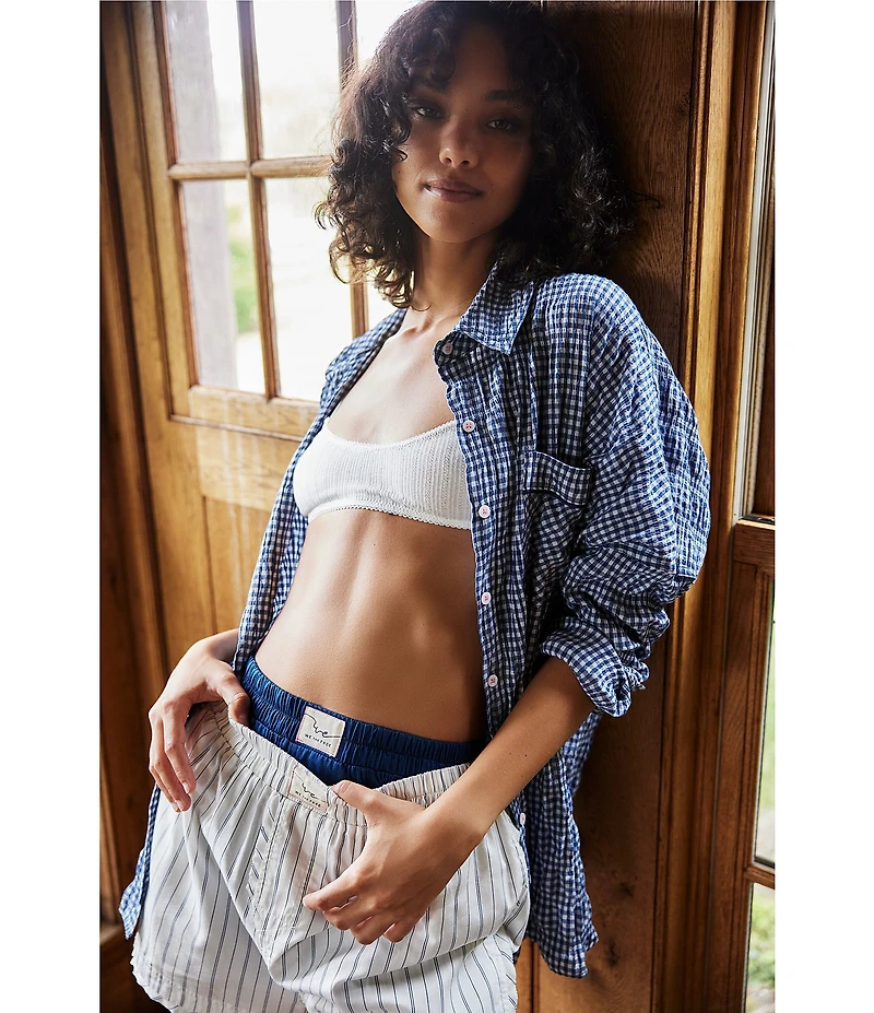 Free People Day To Day Solid Woven Boxer Shorts