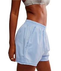 Free People Day To Day Solid Woven Boxer Shorts