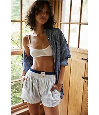 Free People Day To Day Striped Boxer Shorts