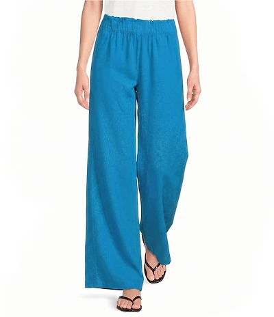 Free People Days End Linen Pull On Pants