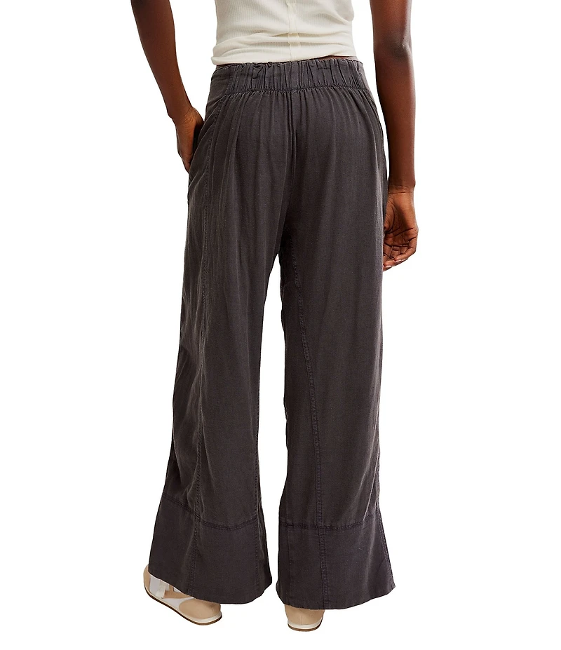 Free People Days End Linen Pull On Pants