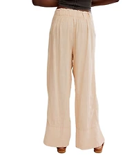 Free People Days End Linen Pull On Pants
