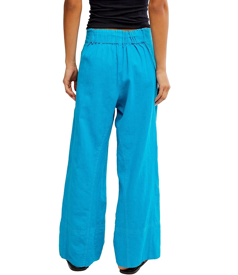 Free People Days End Linen Pull On Pants
