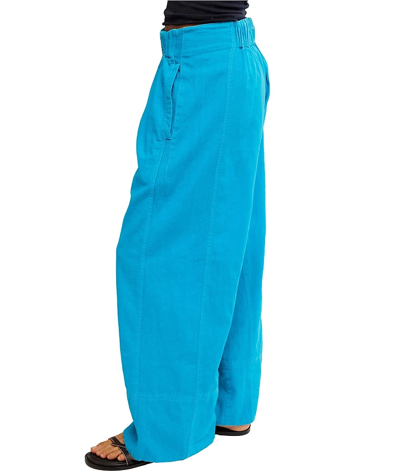 Free People Days End Linen Pull On Pants