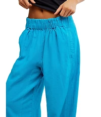 Free People Days End Linen Pull On Pants