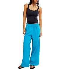 Free People Days End Linen Pull On Pants