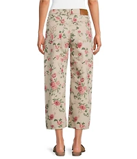 Free People Deep Trance Floral Printed Low-Rise Barrel Jeans