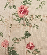 Free People Deep Trance Floral Printed Low-Rise Barrel Jeans