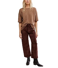 Free People Deep Trance Low Rise Corduroy Barrel Jeans