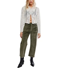 Free People Deep Trance Low Rise Corduroy Barrel Jeans