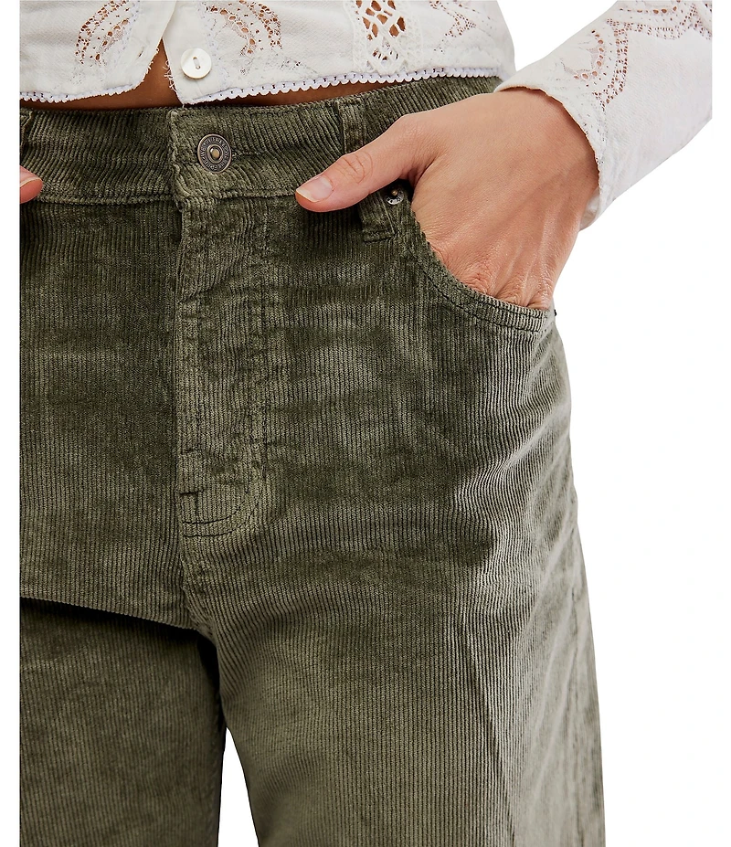 Free People Deep Trance Low Rise Corduroy Barrel Jeans