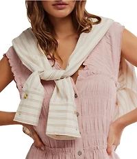 Free People Desert Dazed Ruffle V-Neck Cap Sleeve Tiered Hem Button-Front Midi Dress