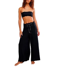 Free People Dream State Knit Ultra-Wide-Leg Lounge Sleep Pants