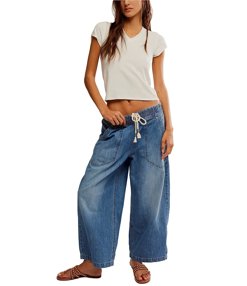 Free People Easy Peasy Pull-On Boyfriend Denim Jeans