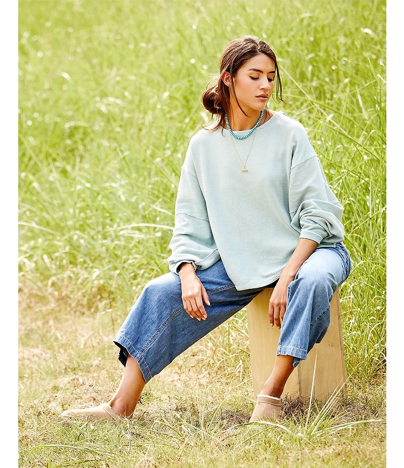 Free People Easy Peasy Pull-On Boyfriend Denim Jeans