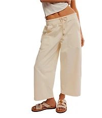 Free People Easy Peasy Wide Drawstring Elastic Waist Wide Leg Pull-On Pants