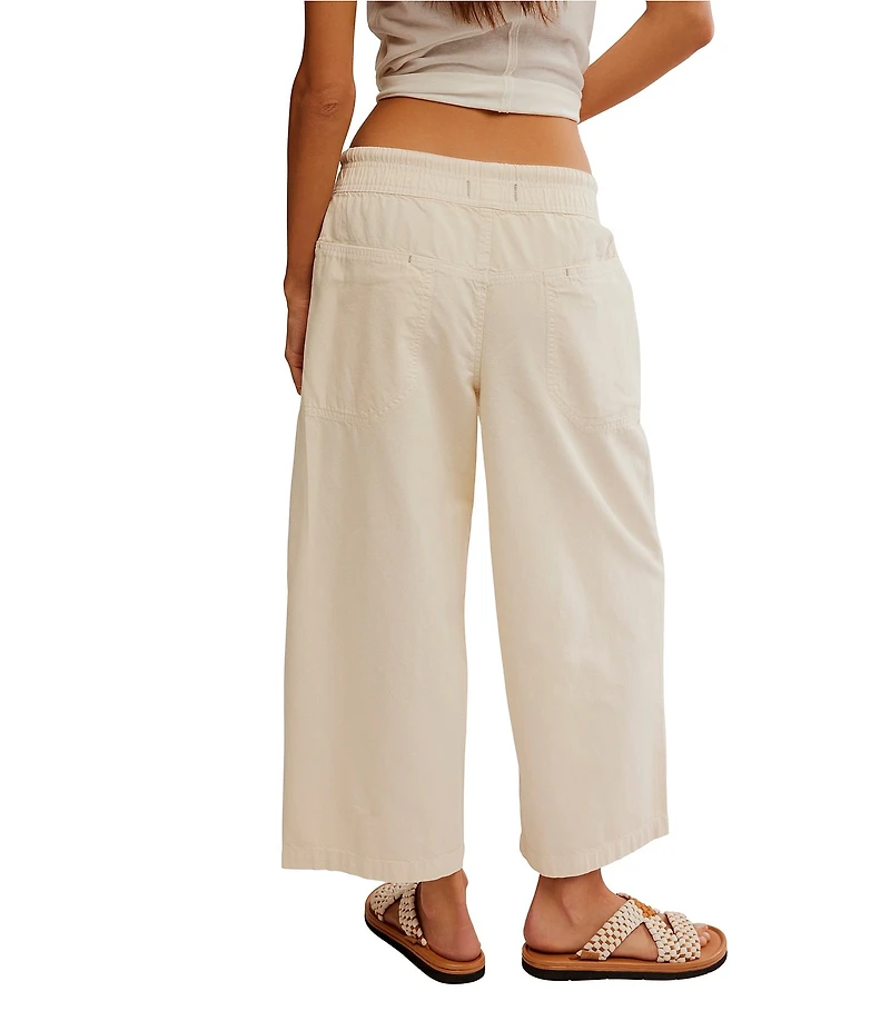 Free People Easy Peasy Wide Drawstring Elastic Waist Wide Leg Pull-On Pants