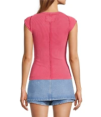 Free People Ever Had Crew Neck Short Sleeve Knit Tee