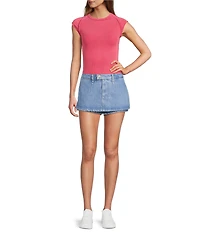 Free People Ever Had Crew Neck Short Sleeve Knit Tee