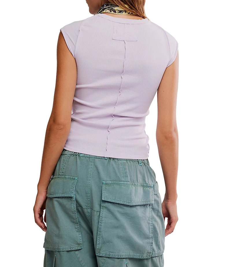 Free People Ever Had Crew Neck Short Sleeve Knit Tee