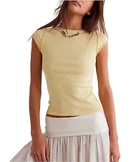 Free People Ever Had Crew Neck Short Sleeve Knit Tee