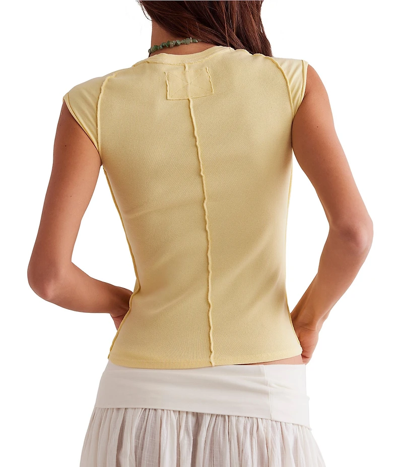 Free People Ever Had Crew Neck Short Sleeve Knit Tee