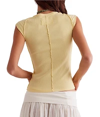 Free People Ever Had Crew Neck Short Sleeve Knit Tee