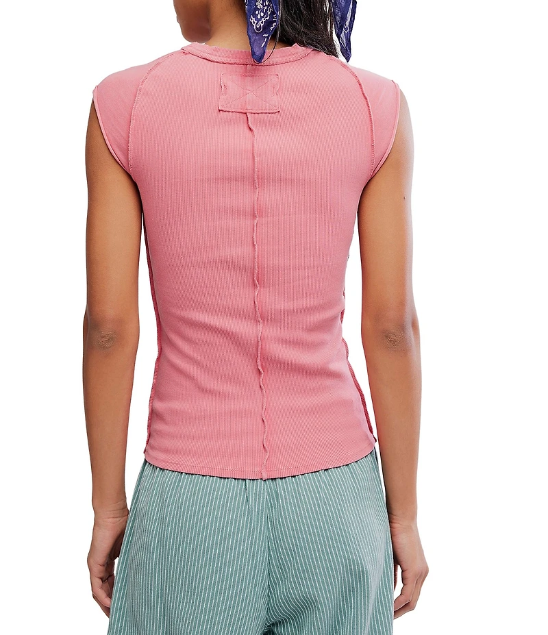 Free People Ever Had Crew Neck Short Sleeve Knit Tee