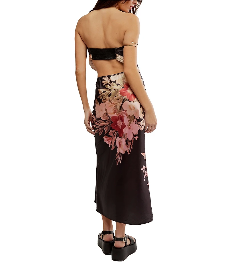 Free People Fabian Floral Print Strapless Asymmetrical Bandana 2-Piece Skirt Set