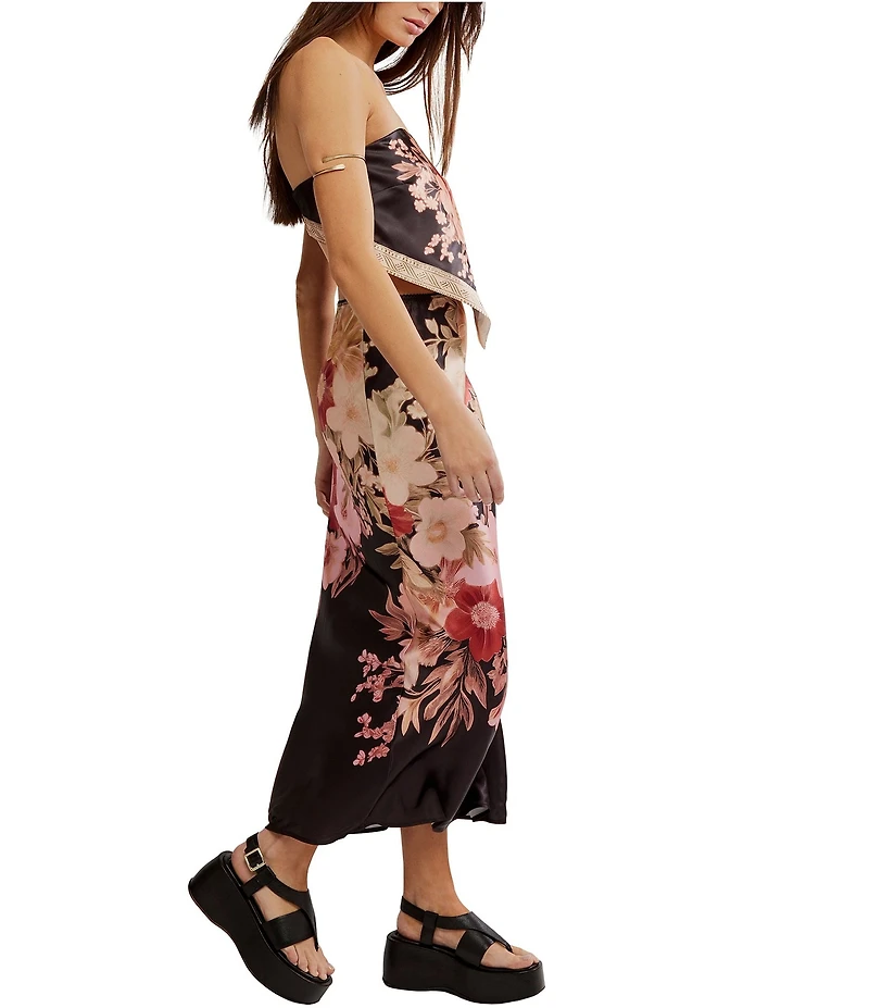 Free People Fabian Floral Print Strapless Asymmetrical Bandana 2-Piece Skirt Set