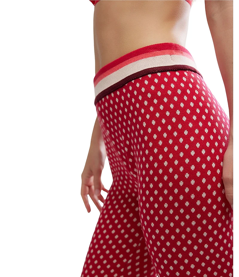 Free People Falala Knit Peppermint Dot Leggings