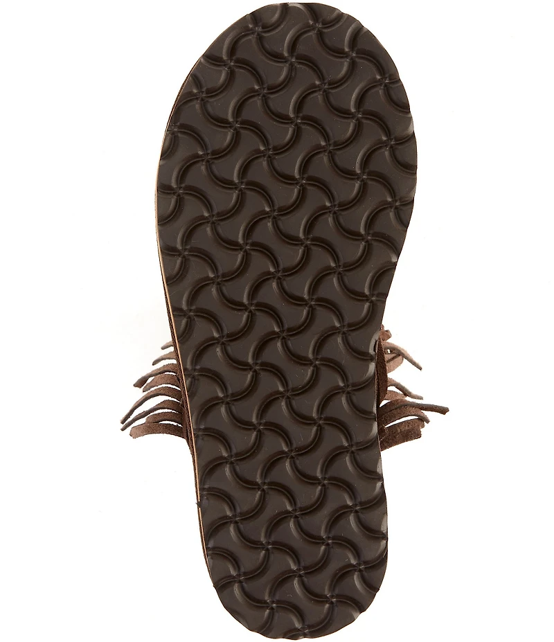 Free People Fallon Suede Fringe Moccasin Mules