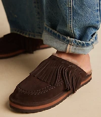 Free People Fallon Suede Fringe Moccasin Mules