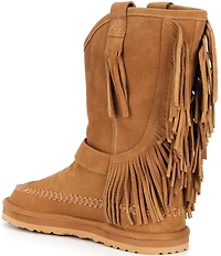 Free People Faye Suede Fringe Mid Calf Boots